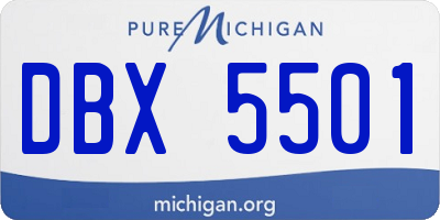 MI license plate DBX5501