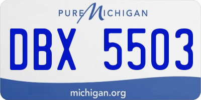 MI license plate DBX5503