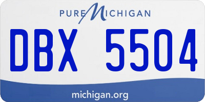 MI license plate DBX5504