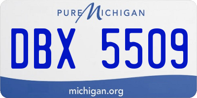 MI license plate DBX5509