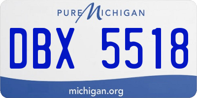 MI license plate DBX5518