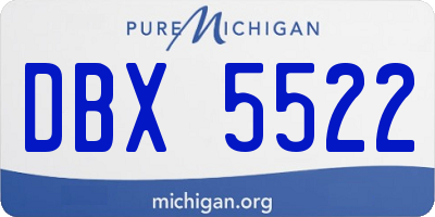 MI license plate DBX5522