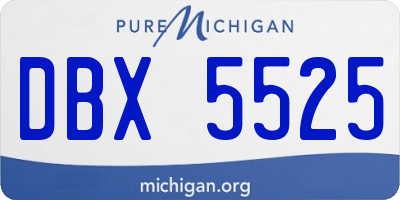MI license plate DBX5525
