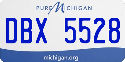 MI license plate DBX5528