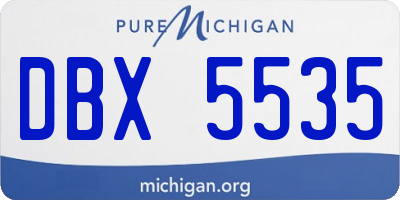 MI license plate DBX5535