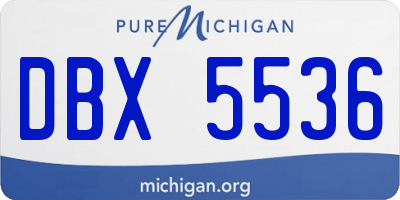 MI license plate DBX5536