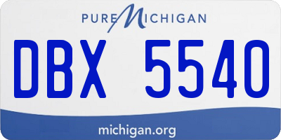MI license plate DBX5540