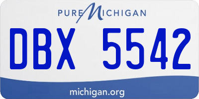 MI license plate DBX5542