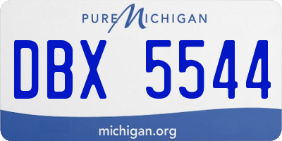 MI license plate DBX5544