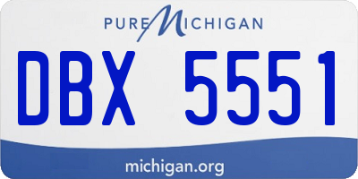 MI license plate DBX5551