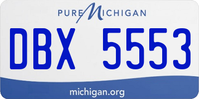 MI license plate DBX5553