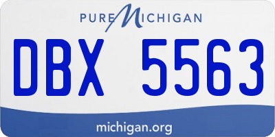 MI license plate DBX5563