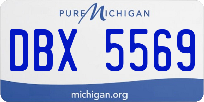 MI license plate DBX5569