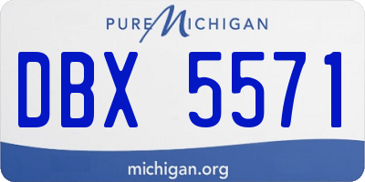 MI license plate DBX5571