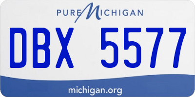 MI license plate DBX5577