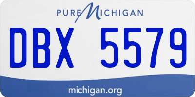 MI license plate DBX5579