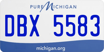MI license plate DBX5583