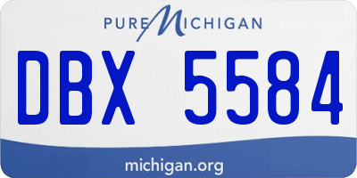 MI license plate DBX5584