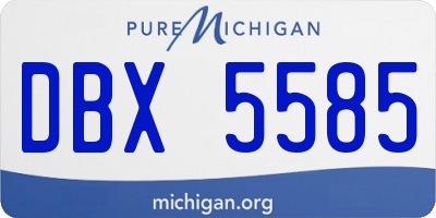 MI license plate DBX5585