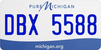 MI license plate DBX5588
