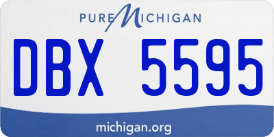MI license plate DBX5595