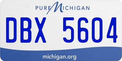 MI license plate DBX5604