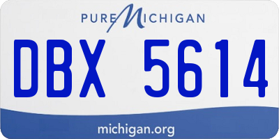 MI license plate DBX5614