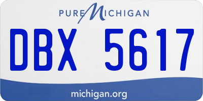 MI license plate DBX5617