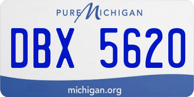 MI license plate DBX5620