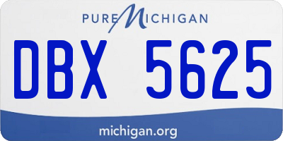 MI license plate DBX5625