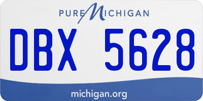 MI license plate DBX5628