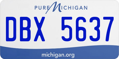 MI license plate DBX5637