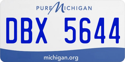 MI license plate DBX5644