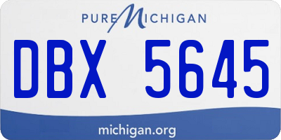 MI license plate DBX5645