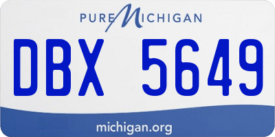 MI license plate DBX5649