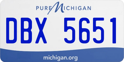 MI license plate DBX5651
