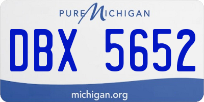 MI license plate DBX5652