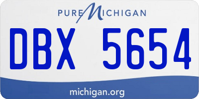MI license plate DBX5654