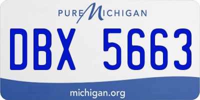 MI license plate DBX5663