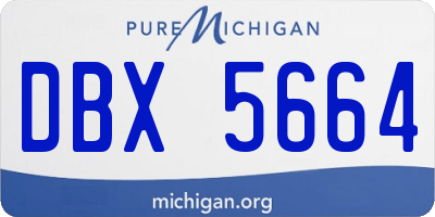 MI license plate DBX5664