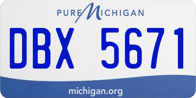 MI license plate DBX5671