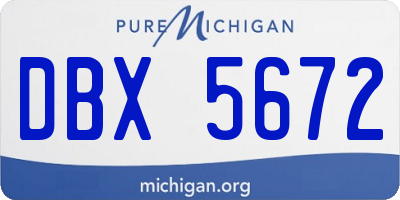 MI license plate DBX5672