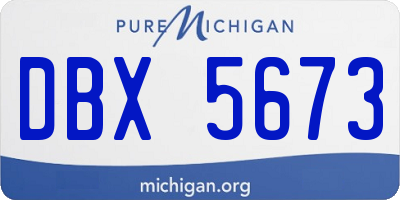 MI license plate DBX5673