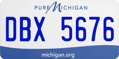MI license plate DBX5676