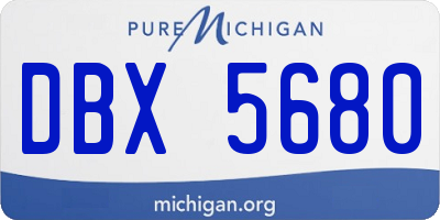 MI license plate DBX5680