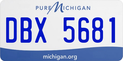 MI license plate DBX5681