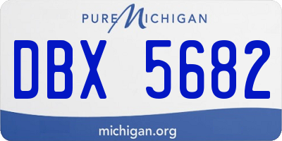 MI license plate DBX5682