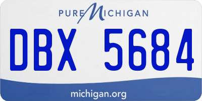 MI license plate DBX5684