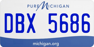 MI license plate DBX5686