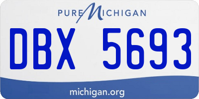MI license plate DBX5693